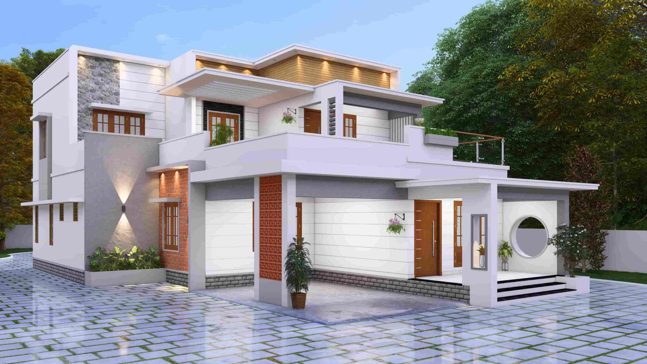 construction company in Trivandrum building modern villa